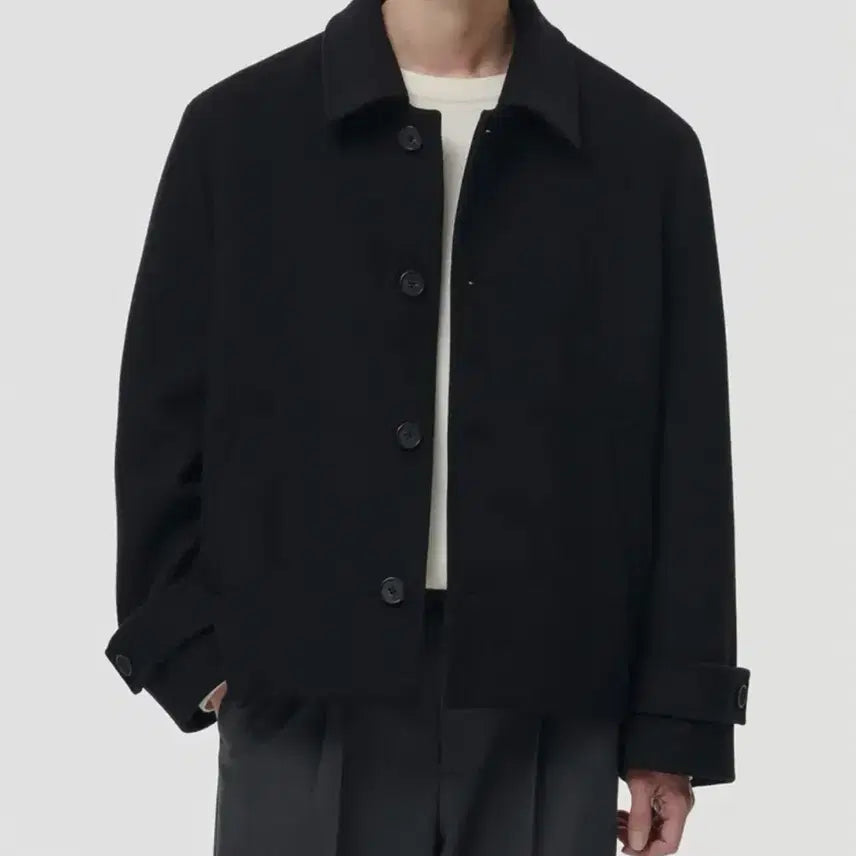 [BUNJANG] Musinsa Standard Wool Blend Oversized Short Balmacaan Coat / 무탠다드 울 블렌드 오버사이즈 쇼트 발마칸 코트
