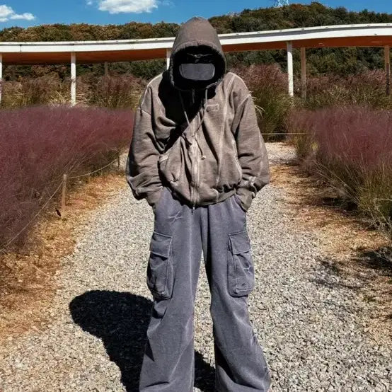 [BUNJANG] Maison Mineed Pinch Cargo Sweat Pants Charcoal / [새상품] 메종미네드 핀치 카고 스웻 팬츠 차콜 50 L 피그먼트 워싱