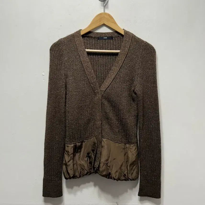 [BUNJANG] SYSTEM Brown Colorblock Cardigan / SYSTEM 시스템 브라운 배색 가디건 F