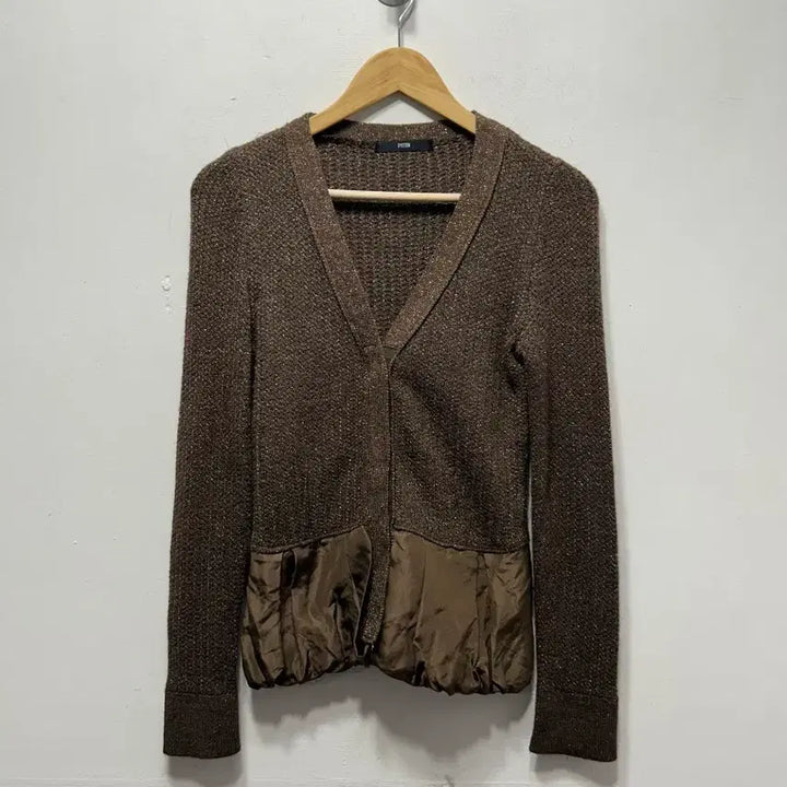 [BUNJANG] SYSTEM Brown Colorblock Cardigan / SYSTEM 시스템 브라운 배색 가디건 F