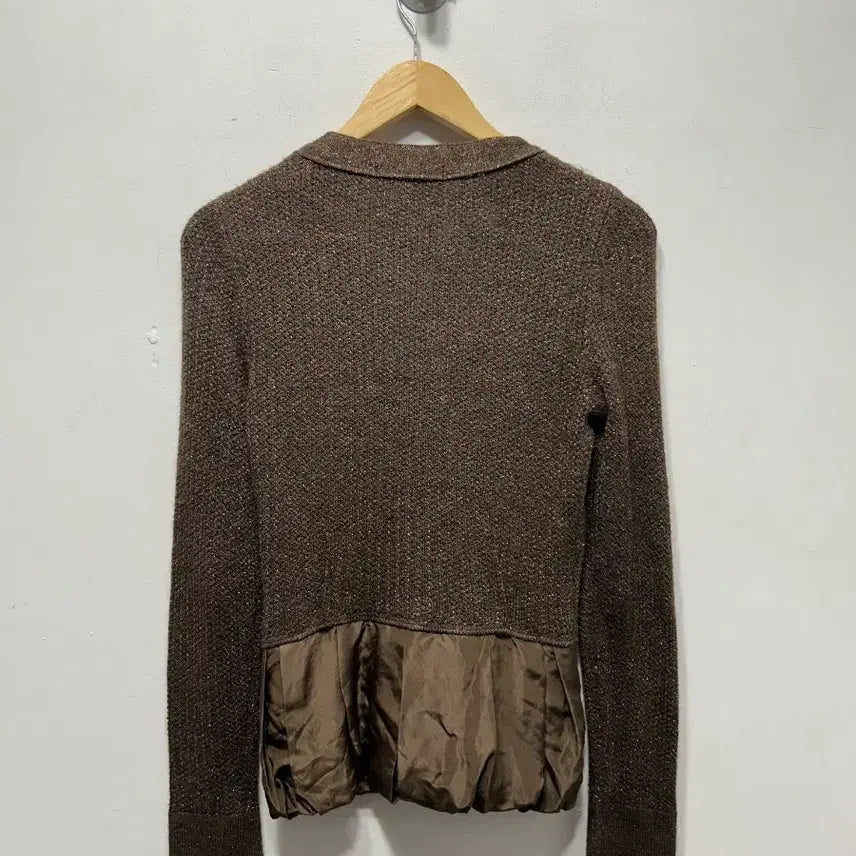 [BUNJANG] SYSTEM Brown Colorblock Cardigan / SYSTEM 시스템 브라운 배색 가디건 F
