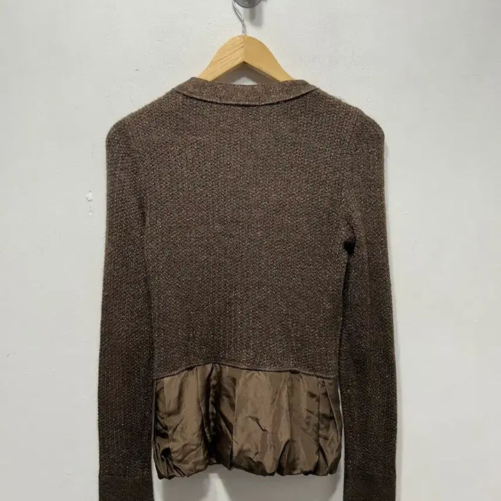 [BUNJANG] SYSTEM Brown Colorblock Cardigan / SYSTEM 시스템 브라운 배색 가디건 F