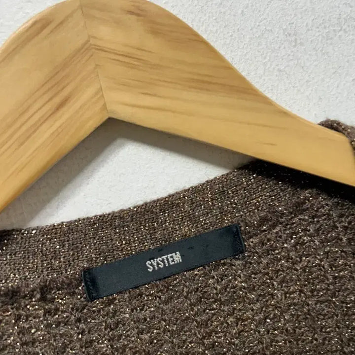 [BUNJANG] SYSTEM Brown Colorblock Cardigan / SYSTEM 시스템 브라운 배색 가디건 F