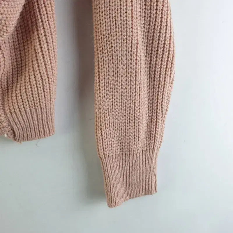 [BUNJANG] Free Knitted Top / 여FREE 꼬임 니트 핑크 M6228