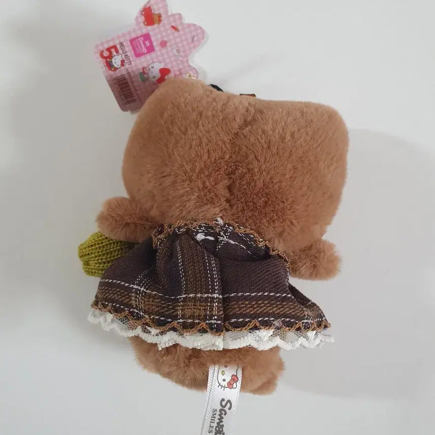 [BUNJANG] Brown Kitty Tulip Dress Keyring / 브라운키티 튤립 원피스 키링