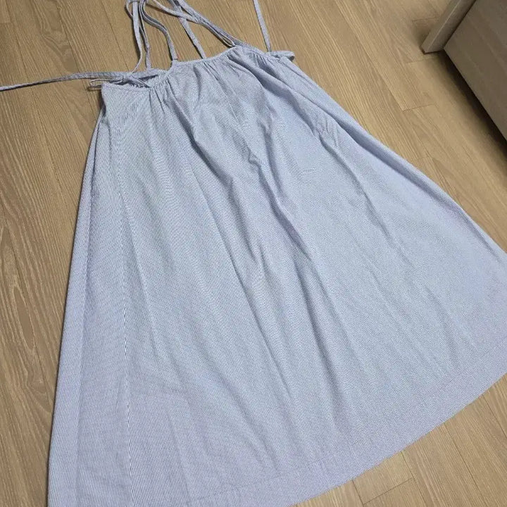 [BUNJANG] Blue Striped Cami Dress / 블루 스트라이프 끈 원피스