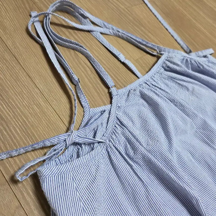 [BUNJANG] Blue Striped Cami Dress / 블루 스트라이프 끈 원피스