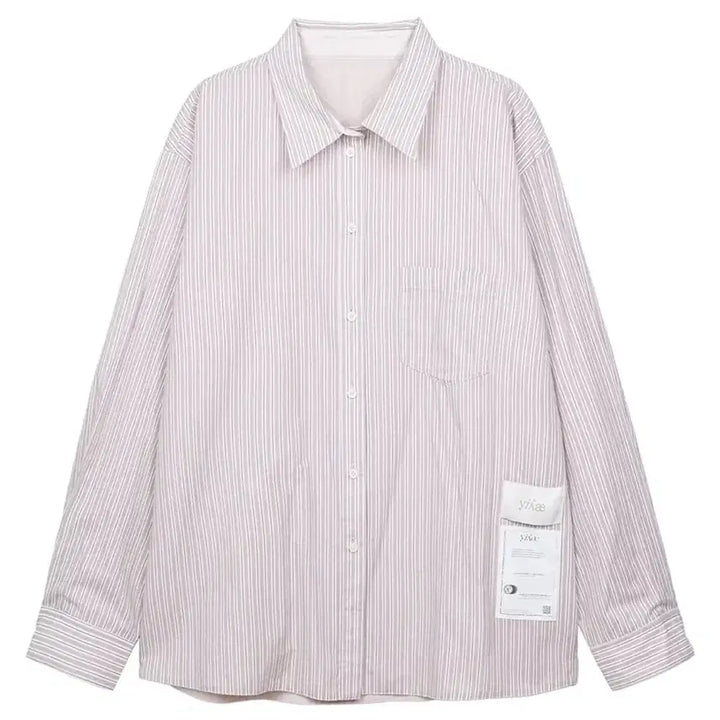 [BUNJANG] Yiyae Reversible Stripe Shirt / yiyae 스트라이프 리버시블 셔츠 핑크
