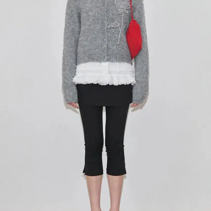 [BUNJANG] SINOON Rose Flower Cardigan - Grey / (새상품) 시눈 Rose Flower Cardigan 그레이