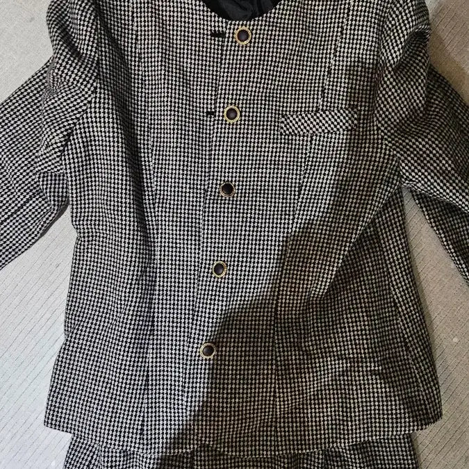 [BUNJANG] Vintage Check Pattern Two-Piece Suit (Size 66) / 체크 패턴 빈티지 투피스 정장(66)