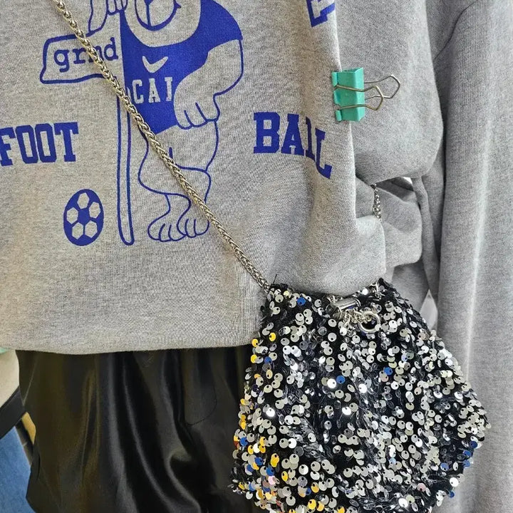 [BUNJANG] Sequin Chain Mini Crossbody Bag / 스팽글 체인 미니 크로스백