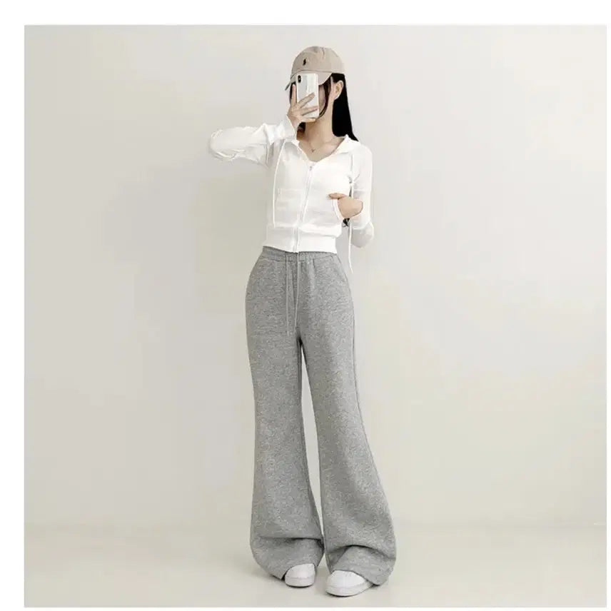 [BUNJANG] Avery Bootcut Training Pants (Gray) / 무료배송)에이블리 부츠컷 트레이닝팬츠(그레이)