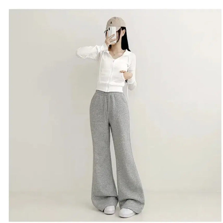 [BUNJANG] Avery Bootcut Training Pants (Gray) / 무료배송)에이블리 부츠컷 트레이닝팬츠(그레이)