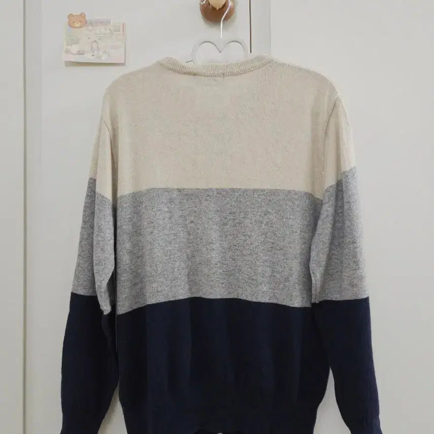 [BUNJANG] Color Block Knit Cardigan / 배색 니트 가디건 옷장정리