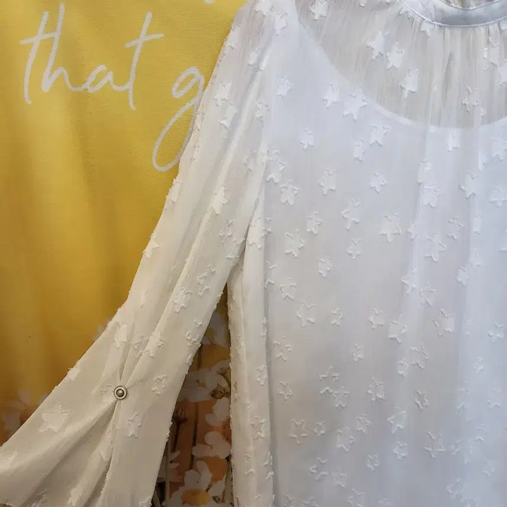 [BUNJANG] It MICHAA White See-Through Blouse XS / 잇미샤  화이트  시스루 블라우스 44XS