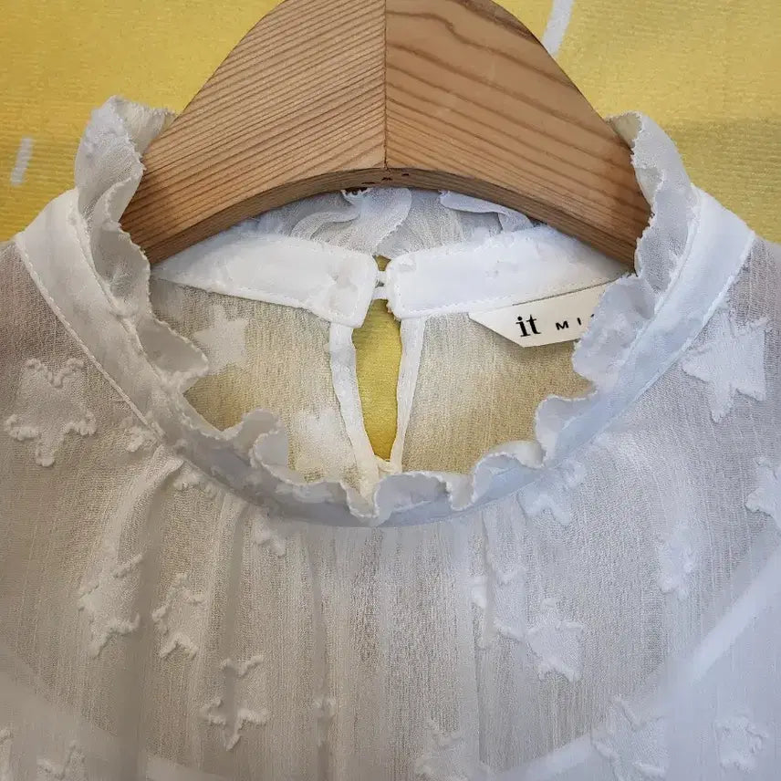 [BUNJANG] It MICHAA White See-Through Blouse XS / 잇미샤  화이트  시스루 블라우스 44XS