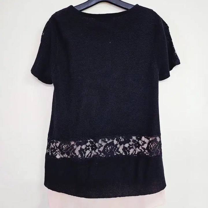 [BUNJANG] SJSJ Chiffon Lace Short-Sleeve Knit Top / SJSJ 쉬폰 반팔 니트 새상품