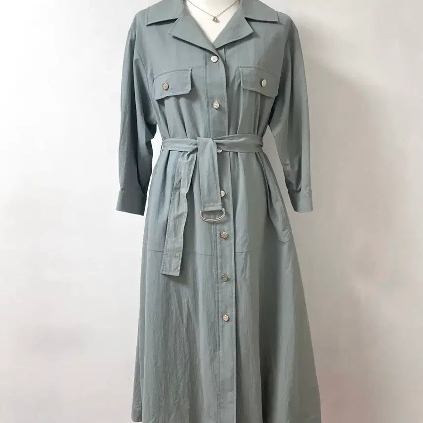 [SOLD OUT] CC콜렉트 바스락 셔츠 벨트 롱 원피스