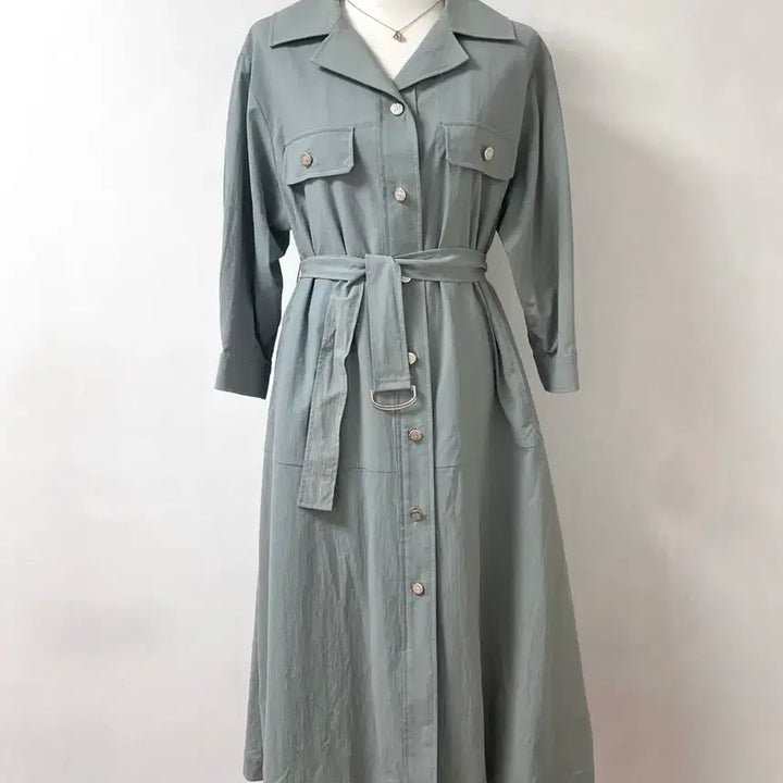 [SOLD OUT] CC콜렉트 바스락 셔츠 벨트 롱 원피스