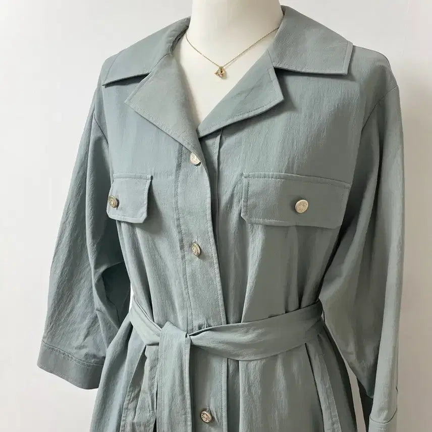 [SOLD OUT] CC콜렉트 바스락 셔츠 벨트 롱 원피스