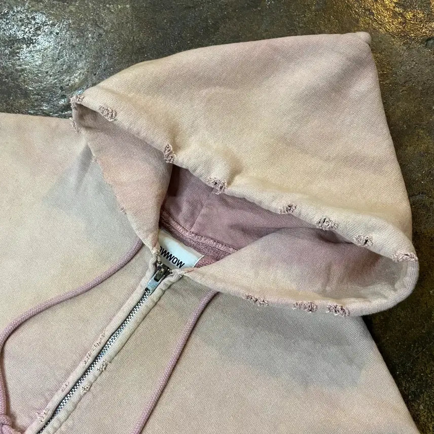 [BUNJANG] Bawwow Damage Aging Hoodie Zip-up / (S) 바우와우 데미지 에이징 후드집업