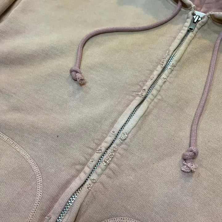 [BUNJANG] Bawwow Damage Aging Hoodie Zip-up / (S) 바우와우 데미지 에이징 후드집업