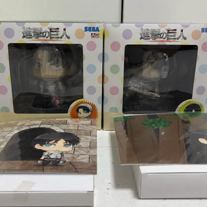[BUNJANG] Attack on Titan SEGA Cleaning Levi &amp; Mikasa Figure Bundle Set (Sealed, POB Included) / (미개봉,특전포함)진격의거인 SEGA 청소 리바이, 미카사 피규어 일괄!
