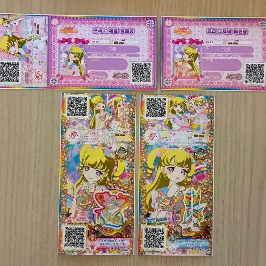 [BUNJANG] PriPara Yui Anime Character Mipaking Ticket Membership Card / 프리채널 프리파라 유이 애니캐 미파킹 티켓 회원증