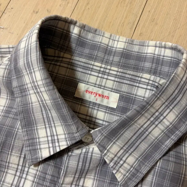 [BUNJANG] everyworn Dove Gray Check Shirt / everyworn 체크 셔츠 도브 그레이 1