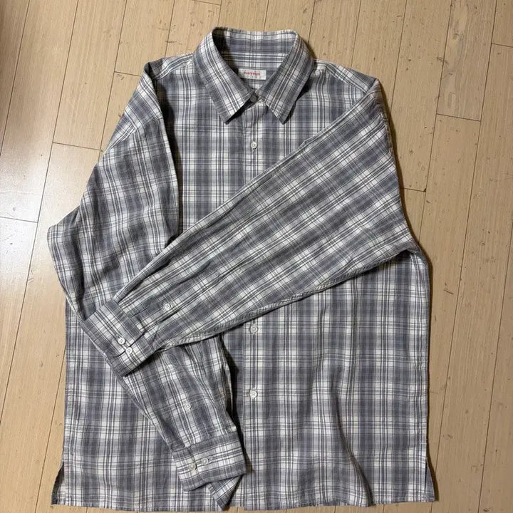 [BUNJANG] everyworn Dove Gray Check Shirt / everyworn 체크 셔츠 도브 그레이 1