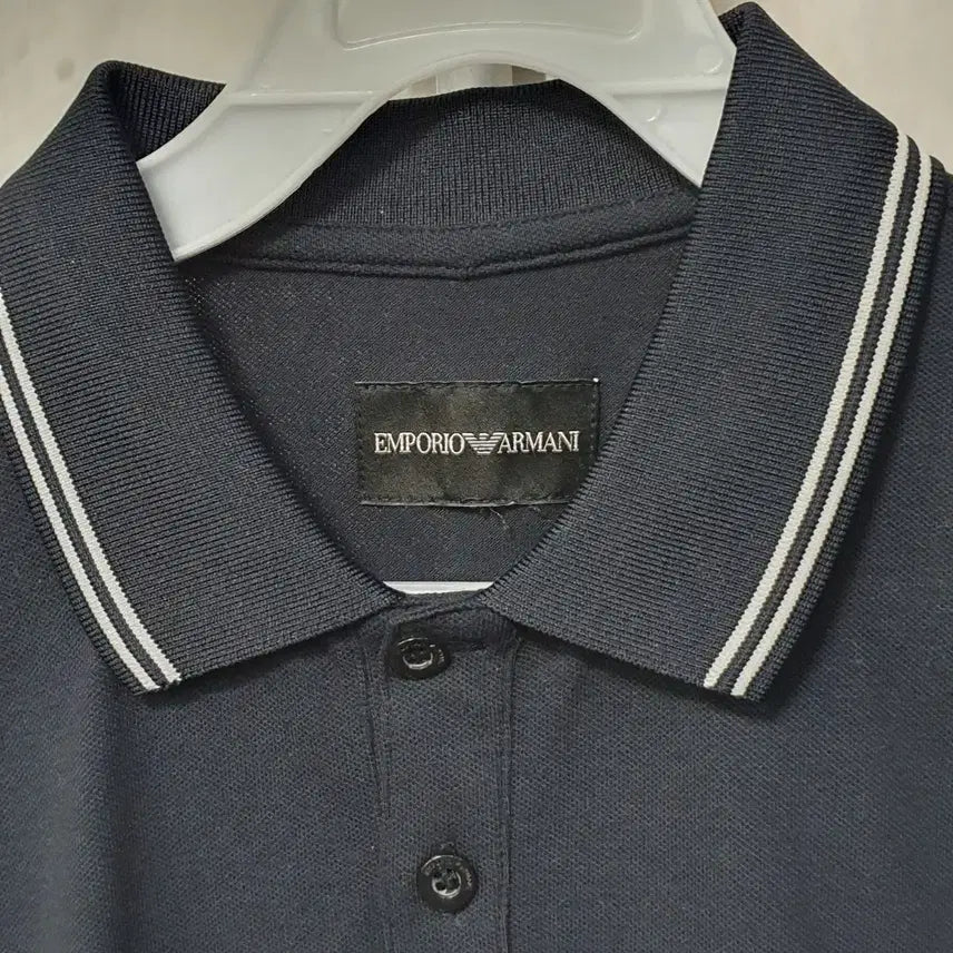 [BUNJANG] Emporio Armani Kara T-Shirt Navy / 엠포리오 아르마니     카라 티셔츠