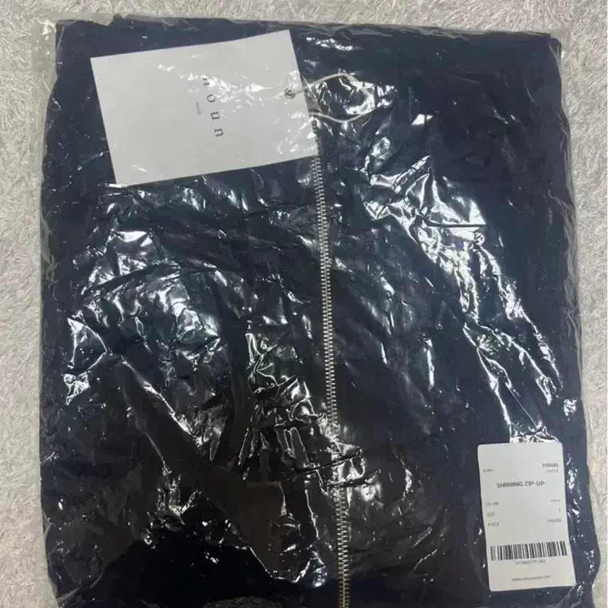 [BUNJANG] Noun Shirring Zip Up Jacket (Navy) / [2] 노운 셔링 집업 자켓(네이비) 새상품