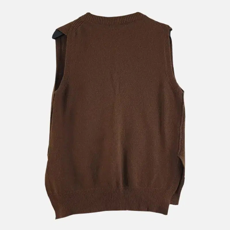 [BUNJANG] FREE Brown Knit Vest / 여FREE 니트 조끼 브라운 M6232