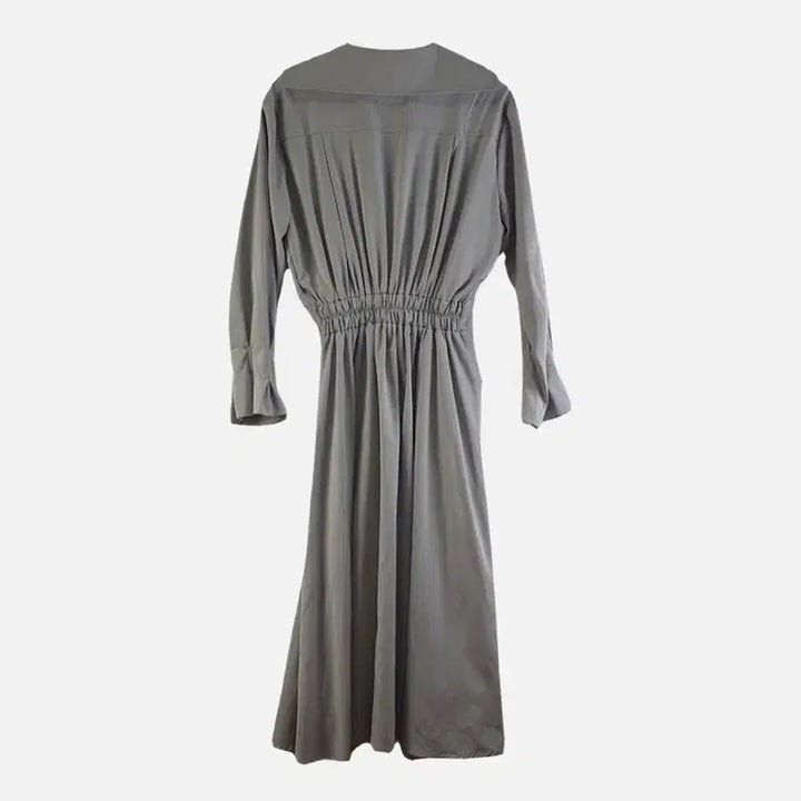 [BUNJANG] FREE Gray Long Shirt Dress / 여FREE 셔츠 카라 롱 원피스 그레이 M6229