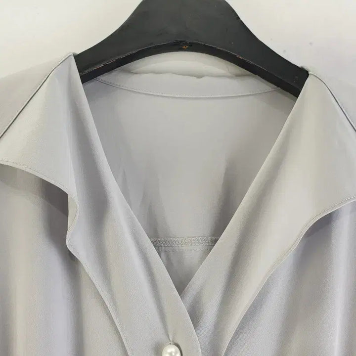 [BUNJANG] FREE Gray Long Shirt Dress / 여FREE 셔츠 카라 롱 원피스 그레이 M6229