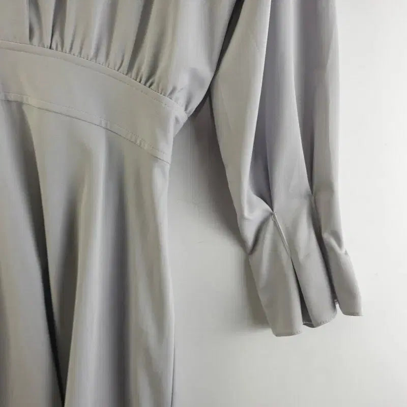 [BUNJANG] FREE Gray Long Shirt Dress / 여FREE 셔츠 카라 롱 원피스 그레이 M6229