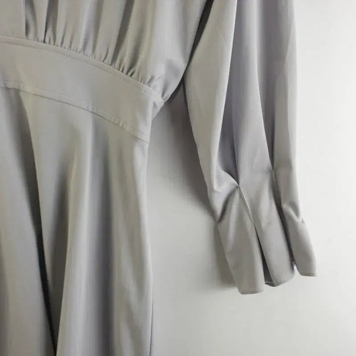 [BUNJANG] FREE Gray Long Shirt Dress / 여FREE 셔츠 카라 롱 원피스 그레이 M6229