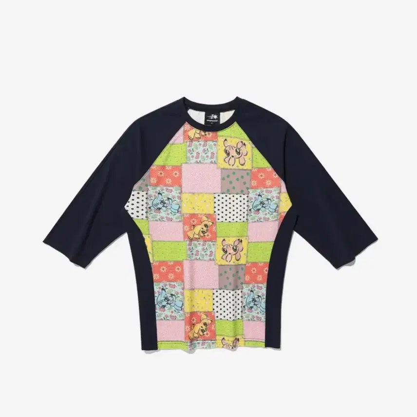 [BUNJANG] Nice Ghost Club Patchwork 3/4 Sleeve T-shirt / 나이스고스트클럽 패치워크 3/4슬리브 7부 티셔츠