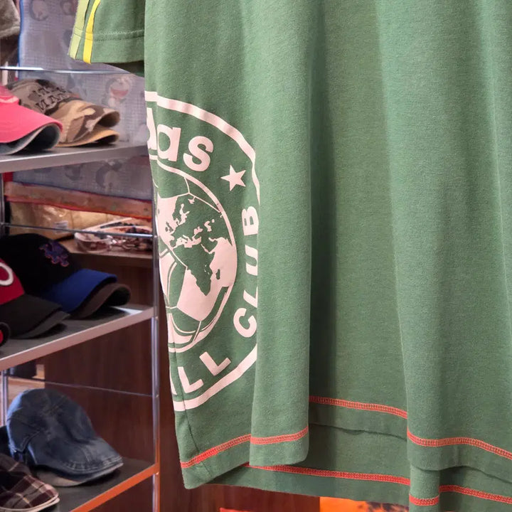 [BUNJANG] Adidas Green Sideline Football T-Shirt / 아디다스 그린 사이드라인 풋볼 반팔