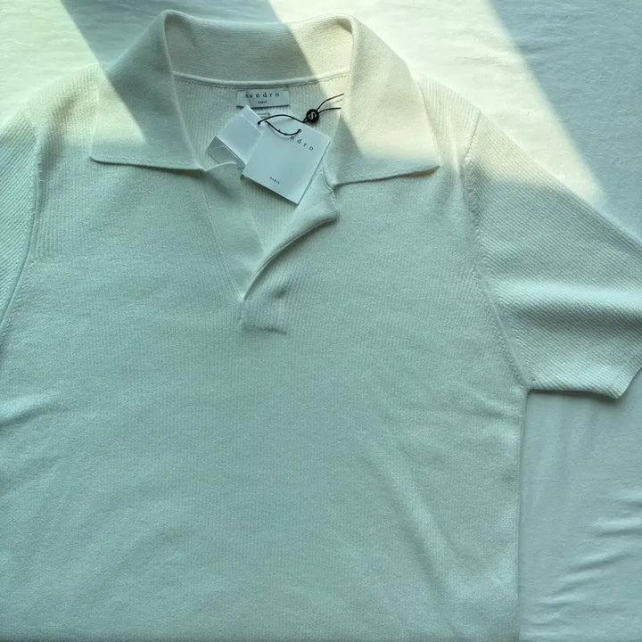 [BUNJANG] Sandro Open Collar Rib Polo Knit T-shirt / [L] 산드로 오픈카라 립 폴로 니트 티셔츠