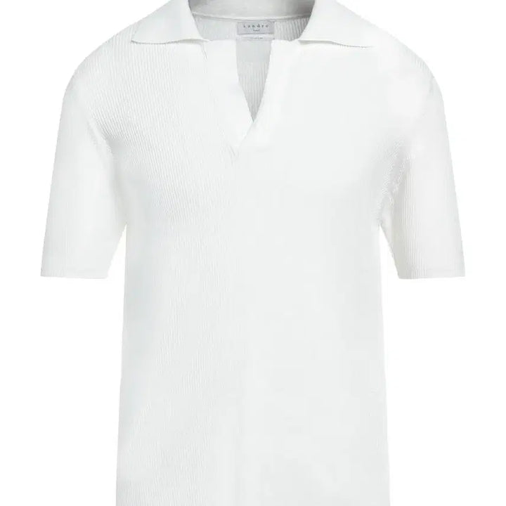 [BUNJANG] Sandro Open Collar Rib Polo Knit T-shirt / [L] 산드로 오픈카라 립 폴로 니트 티셔츠