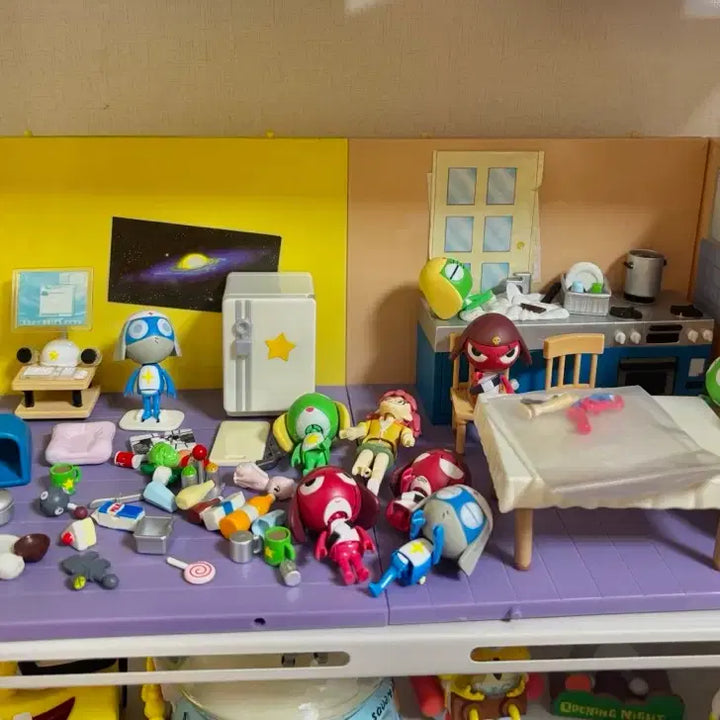 [BUNJANG] Keroro Chibi Kitchen Room Box Miniature Vintage Figure Re-Ment / 케로로 치빅 키친 룸박스 미니어처 고전 피규어 리멘트 식완