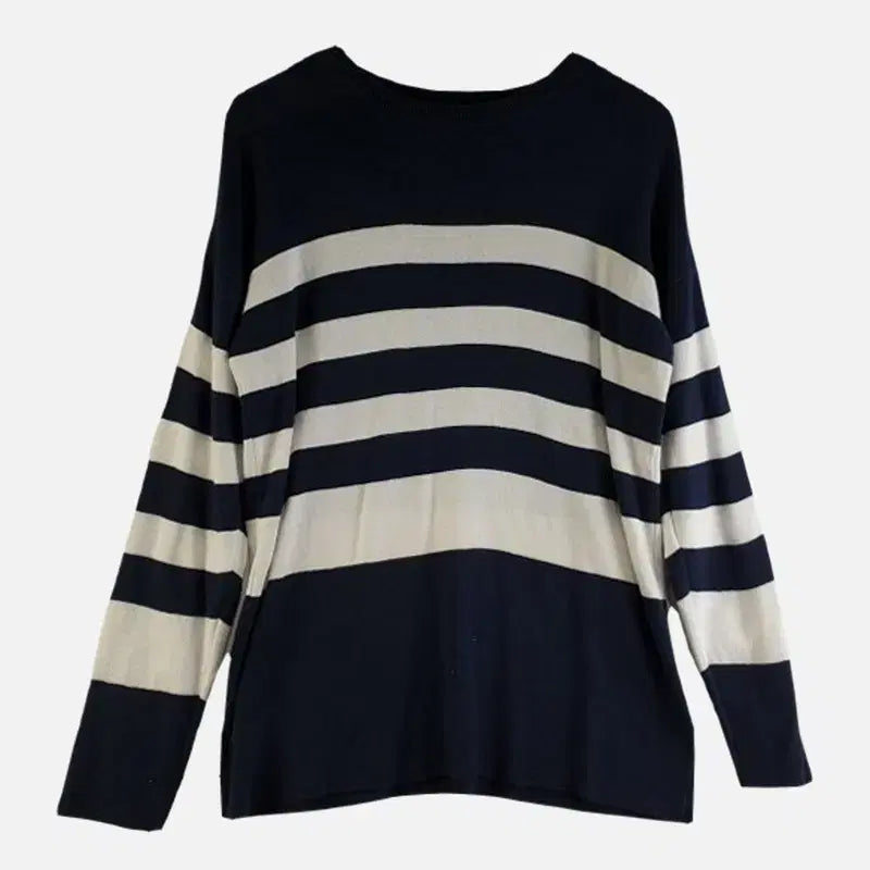 [BUNJANG] Generic Navy Knit Sweater / 여85 네이비 배색 니트 M6230