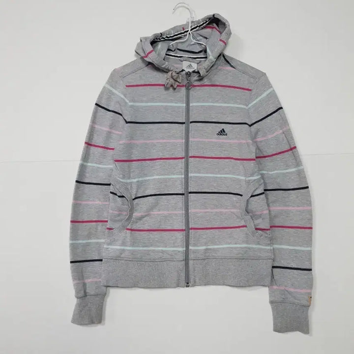 [BUNJANG] Adidas Striped Hoodie Grey / 아디다스 스트라이프 후드집업 그레이 ㅡ0123
