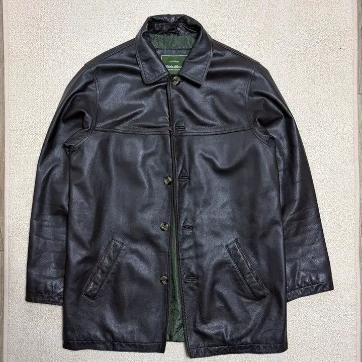 [BUNJANG] Eddie Bauer Japan Line Leather Car Coat Brown / L) 에디바우어 레더 카코트 브라운 올드갭 카코트