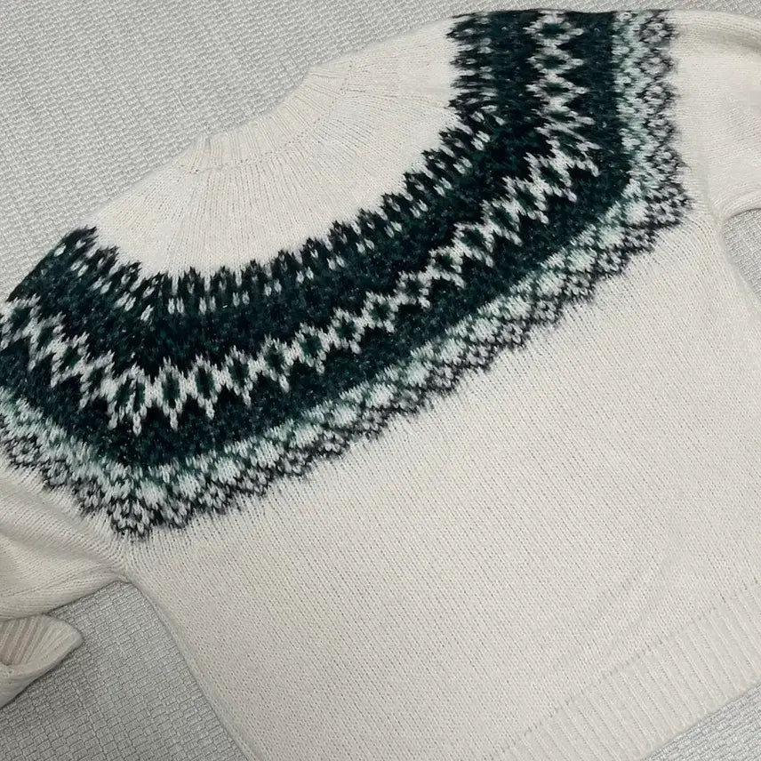[BUNJANG] Norman Brush Nordic Knit Sweater Ivory M / 노먼 브러쉬 노르딕 니트_아이보리 M