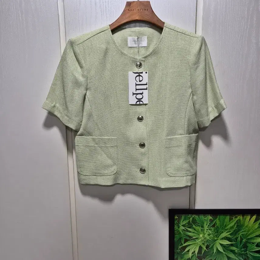 [BUNJANG] Jellpe Short-Sleeve Jacket - Melon Color / (세일)(새상품)jellpe 반팔 자켓 메로나색상