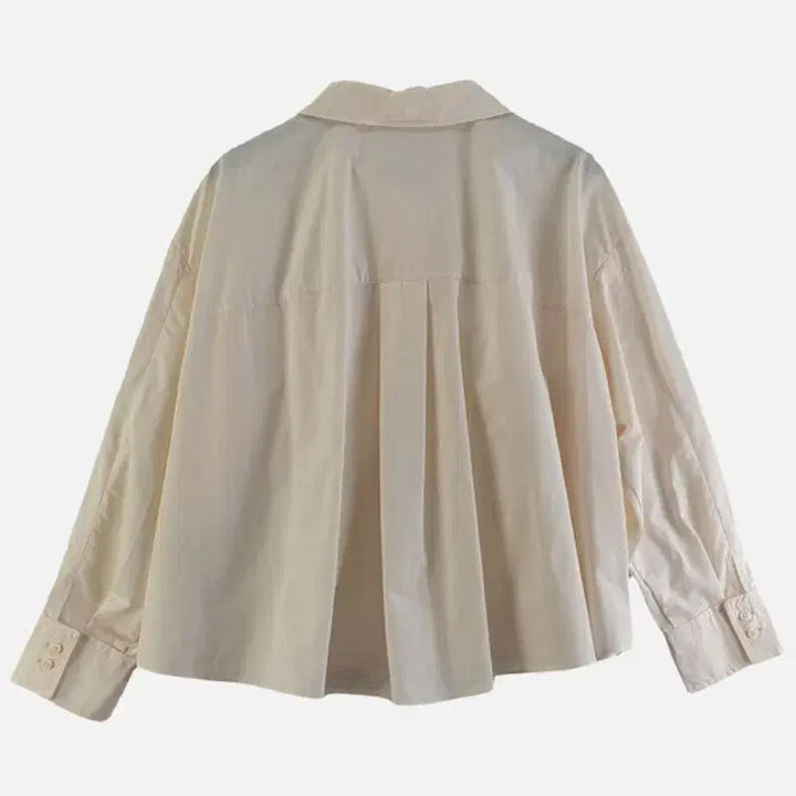 [BUNJANG] The Edge Free Beige Blouse Shirt / 더엣지 여FREE 블라우스 셔츠 베이지 M6219
