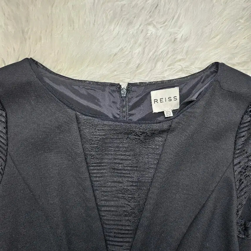 [BUNJANG] REISS Black Lace Short Sleeve Dress UK12 / REISS 블랙 레이스 반팔 원피스 uk12