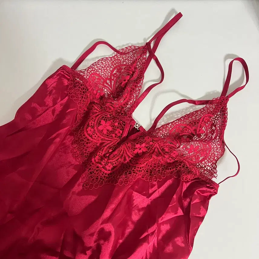 [SOLD OUT] (100% 새상품) 레드 레이스 슬립 란제리